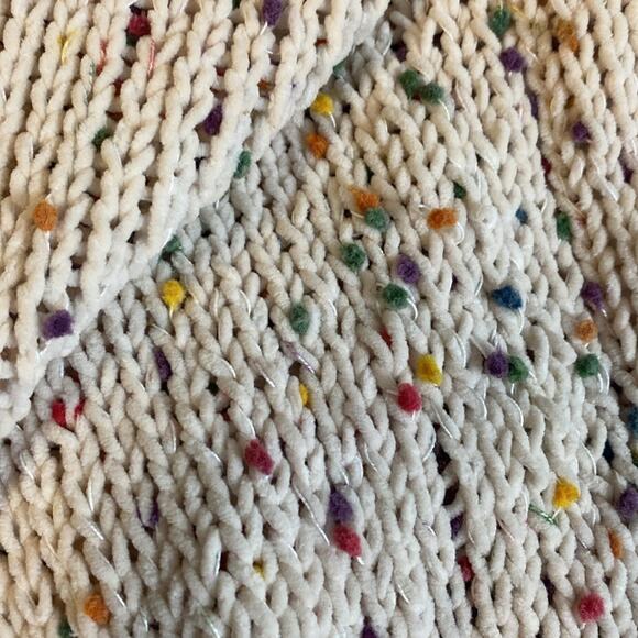 Mod Ref confetti‎ multicolored pom Pom loose knit crew neck sweater - Picture 5 of 7